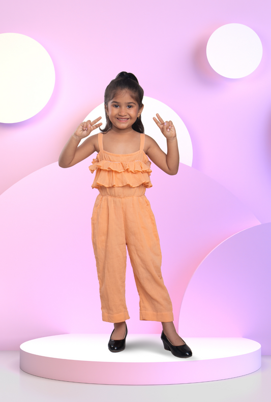 Textured Jumpsuit For Girls By Kiddicot