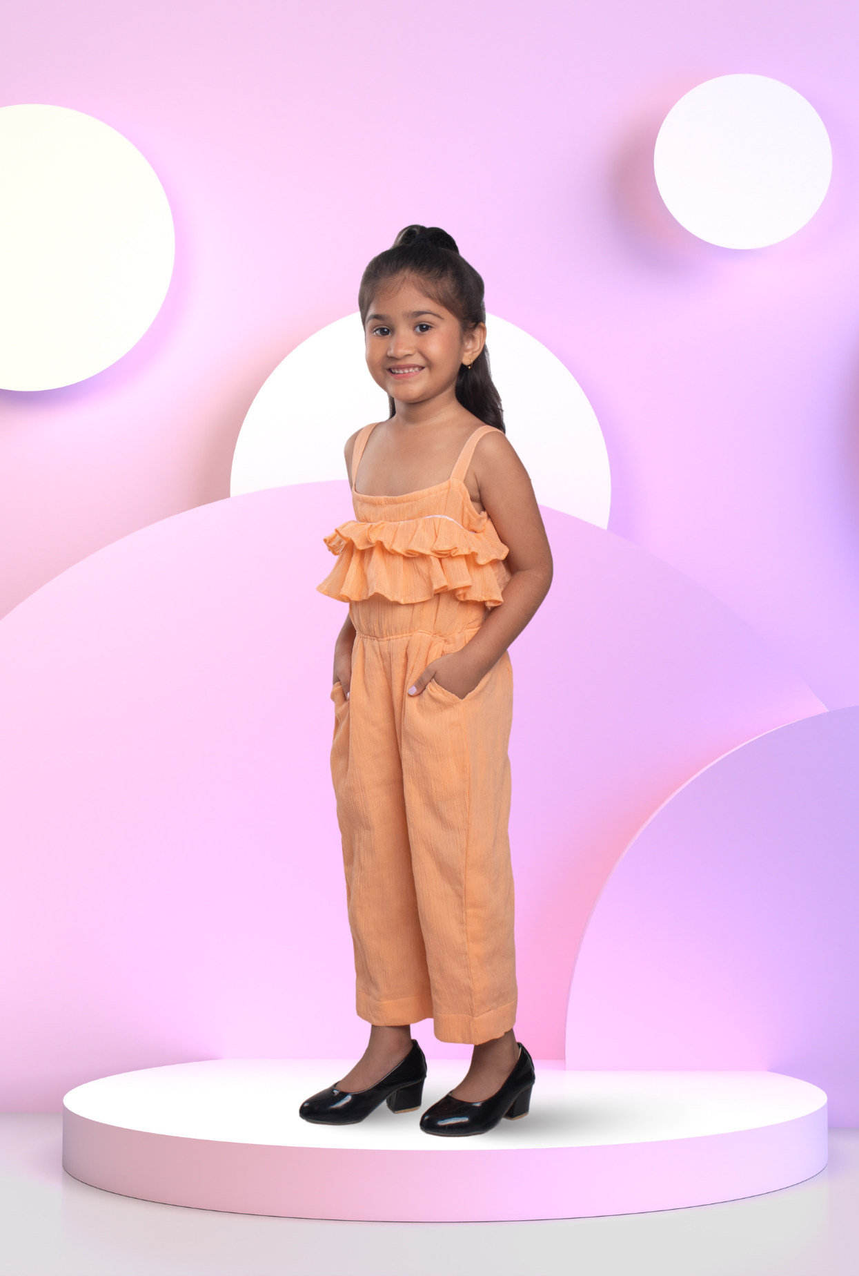 Textured Jumpsuit For Girls By Kiddicot