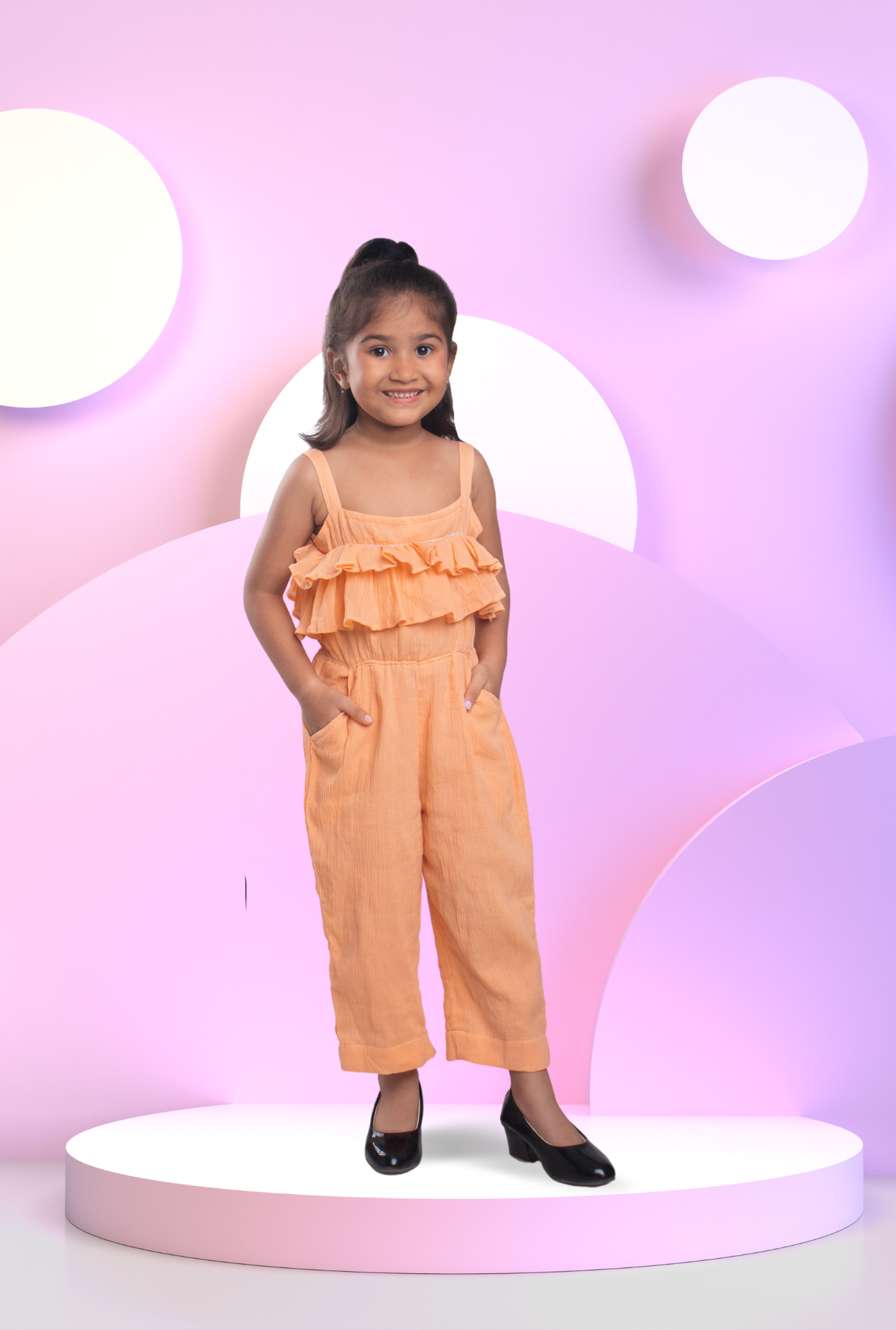 Textured Jumpsuit For Girls By Kiddicot