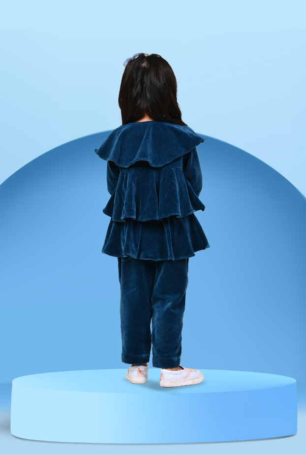 2 Pc Velvet Top & Bottom Outfit For Girl By Kiddicot