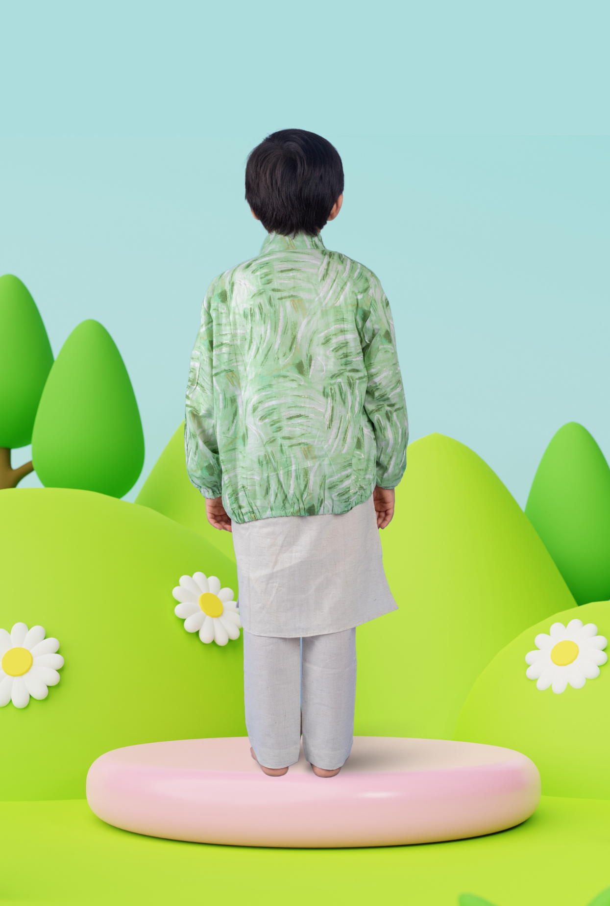 Kurta Pyjama With Zipped Jacket For Boys By Kiddicot