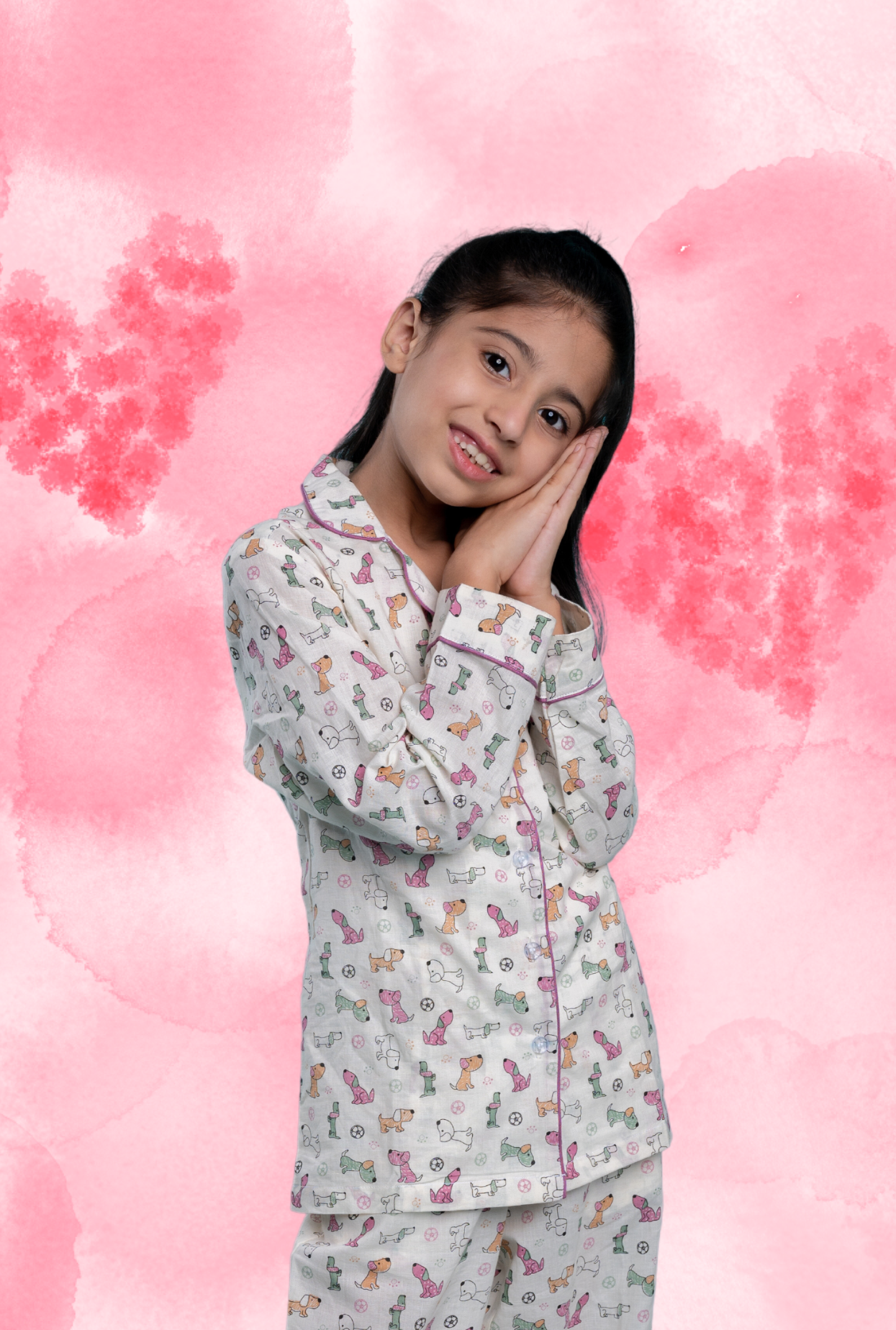 Pure Cotton Printed Pyjama Set For Girls By Kiddicot