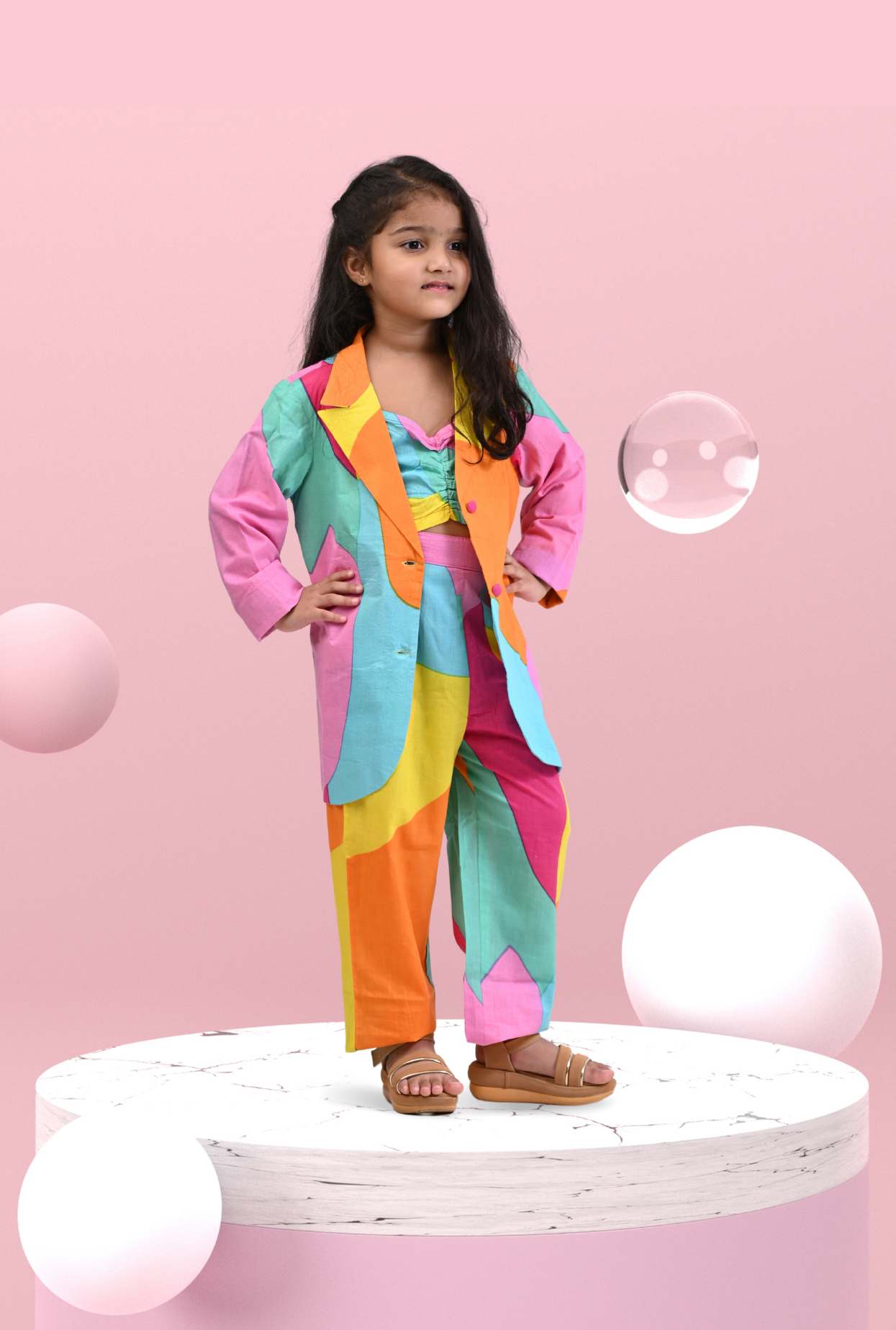 Color Block 3 Pc Set For Girl By Kiddicot