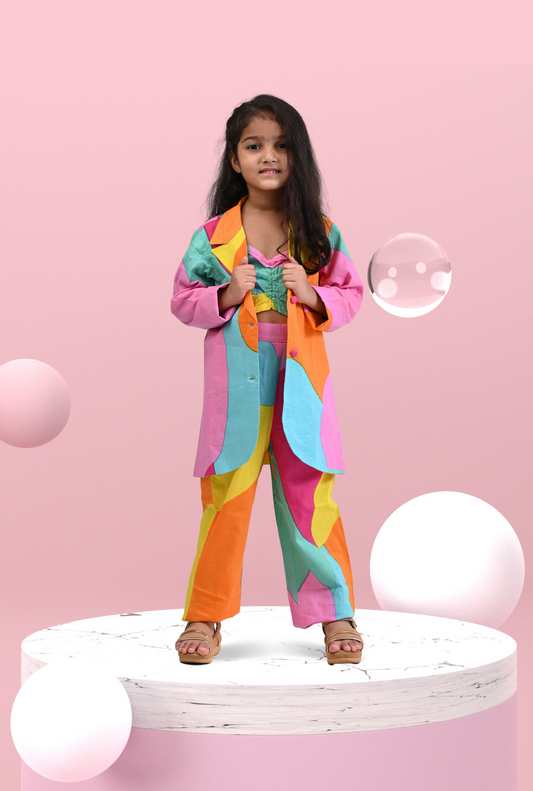 Color Block 3 Pc Set For Girl By Kiddicot