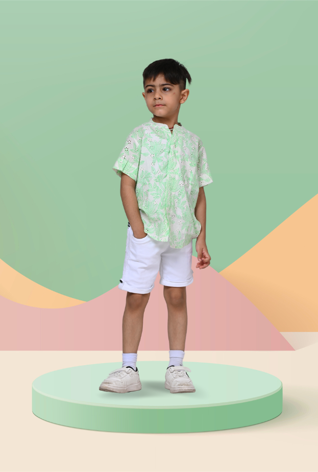 Cotton Rich Embroidered Shirt For Boy By Kiddicot