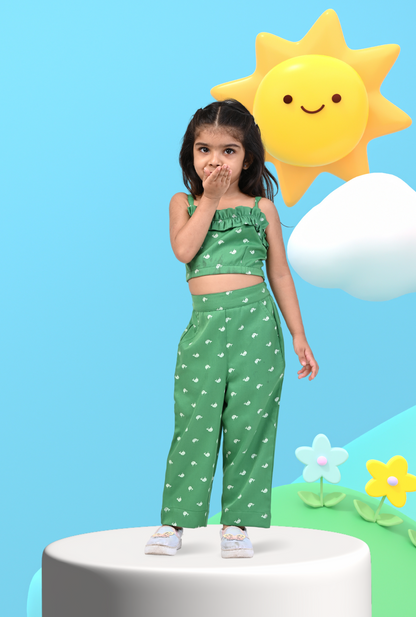 Cotton Rich Top & Bottom Outfit For Girl By Kiddicot