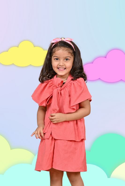 Cotton Rich Rufffled Dress For Girl By Kiddicot
