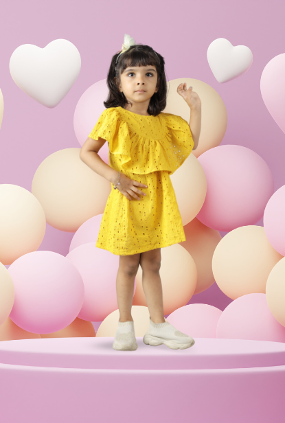 Cotton Frill Dress For Girl By Kiddicot