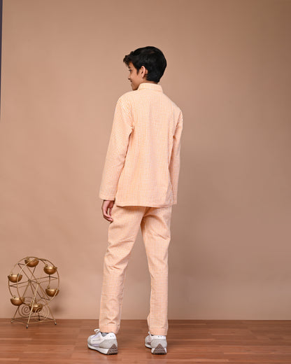 Pure Cotton Checked Shirt And Pant Set