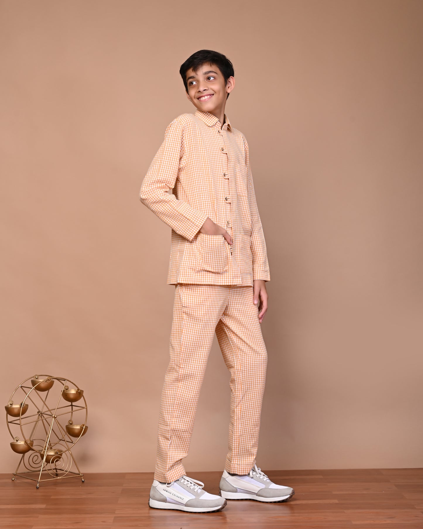 Pure Cotton Checked Shirt And Pant Set