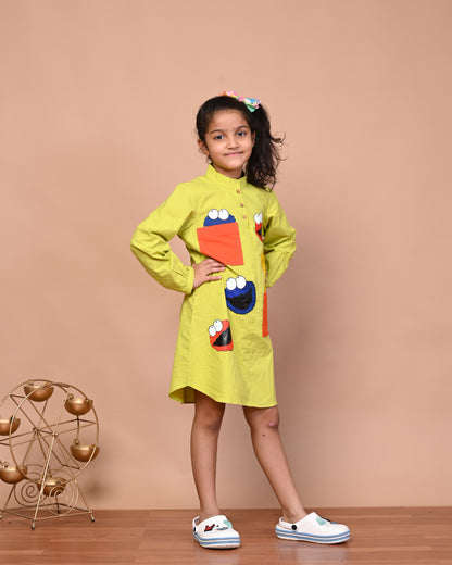 Color Block Pure Cotton Dress
