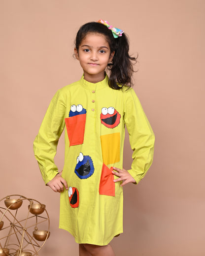 Color Block Pure Cotton Dress